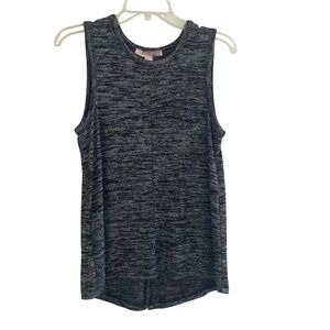 Forever 21 Contemporary Space Dye Tulip Split Back Tank Top Grey Black Medium